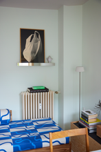 Load image into Gallery viewer, Floating Gallery Shelf - Polished stainless steel / oak
