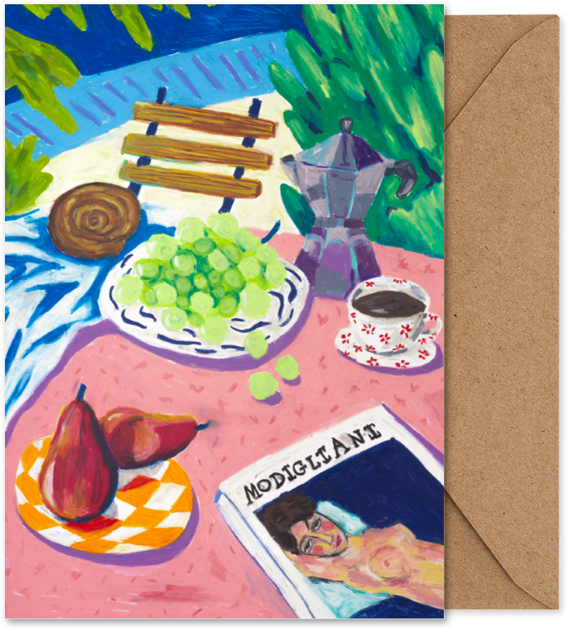 Modigliani in the Garden - Folded Art Card