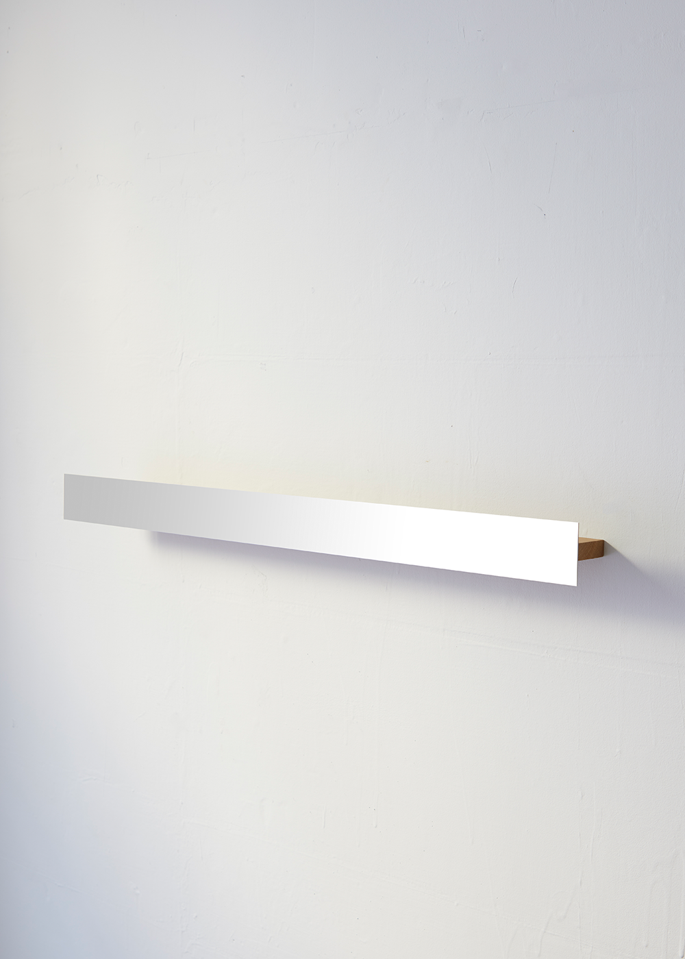 Floating Gallery Shelf - Polished stainless steel / oak