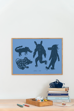 Load image into Gallery viewer, FOUR CREATURES - BLUE
