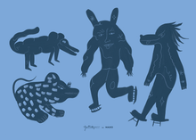 Load image into Gallery viewer, FOUR CREATURES - BLUE
